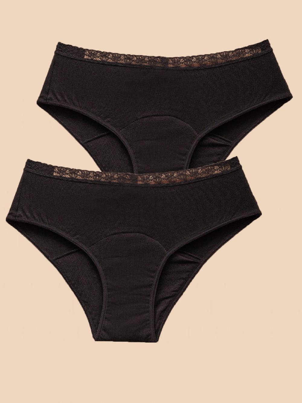 Anaissa Pack 2 Bragas menstruales de algodón flujo ligero a moderado Chantell Descuento por venta flash