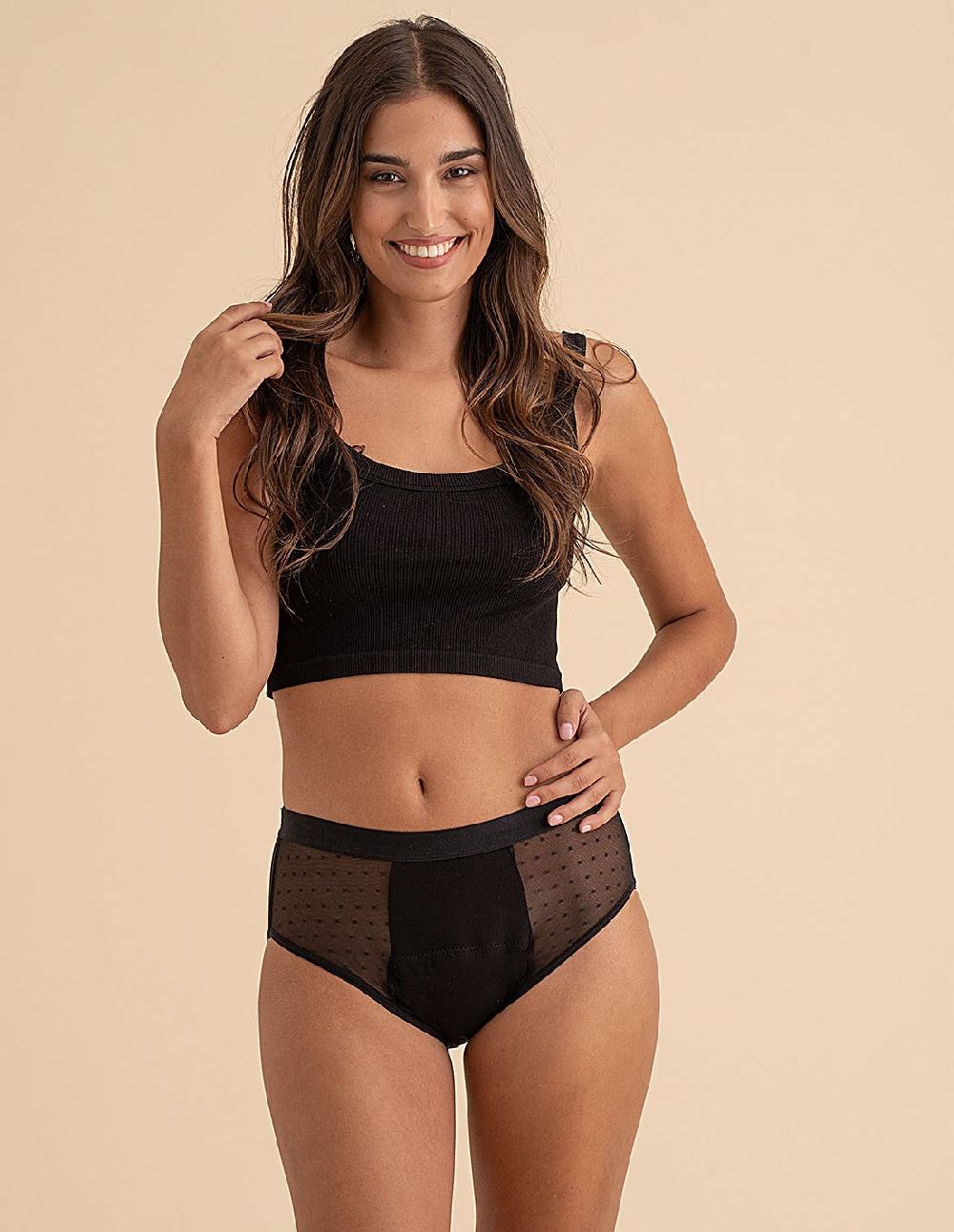Anaissa Pack 2 Bragas menstruales reutilizables de algodón flujo abundante Charlotte 2025