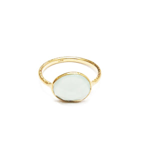 Dlirioshop Anillo Piedra Verde Aguamarina