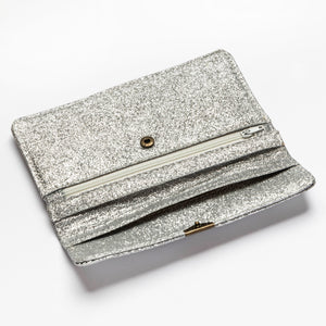 Dlirioshop Cartera de Piel Plata Purpurina Rebajas de fin de temporada