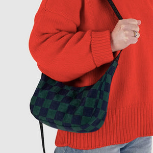Dlirioshop Bolso Media Luna Cuadros Azul y Verde Últimos 3 días
