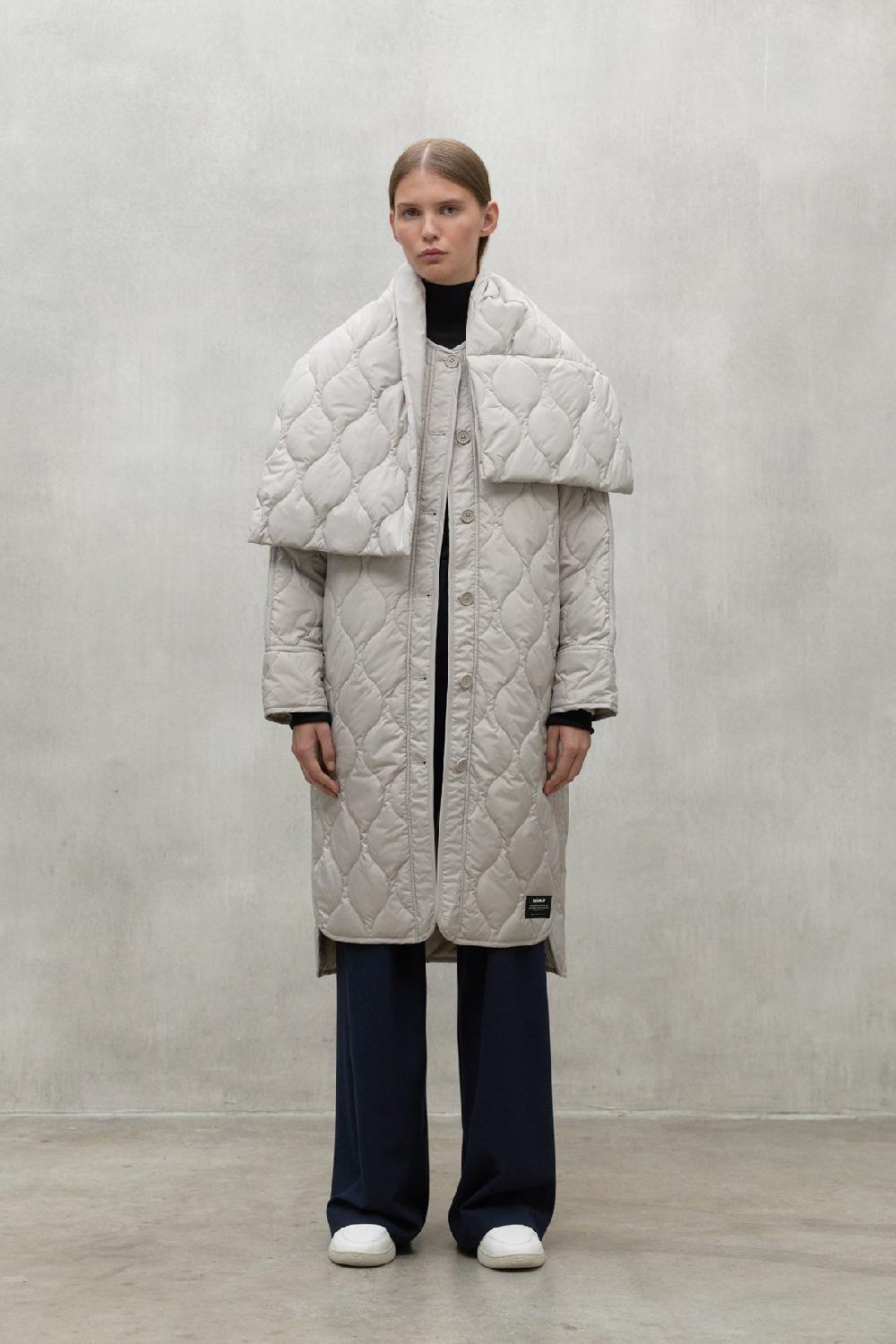 Ecoalf LIGHT BEIGE LEZNA COAT WITH BAND Envío gratis