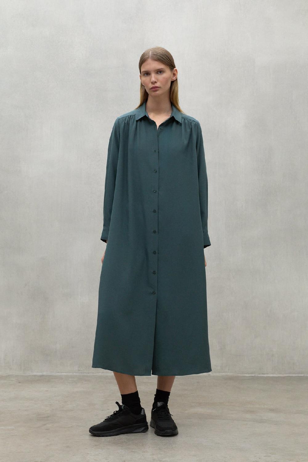 Ecoalf DARK GREEN ALEJANDRA DRESS Descuento por venta flash