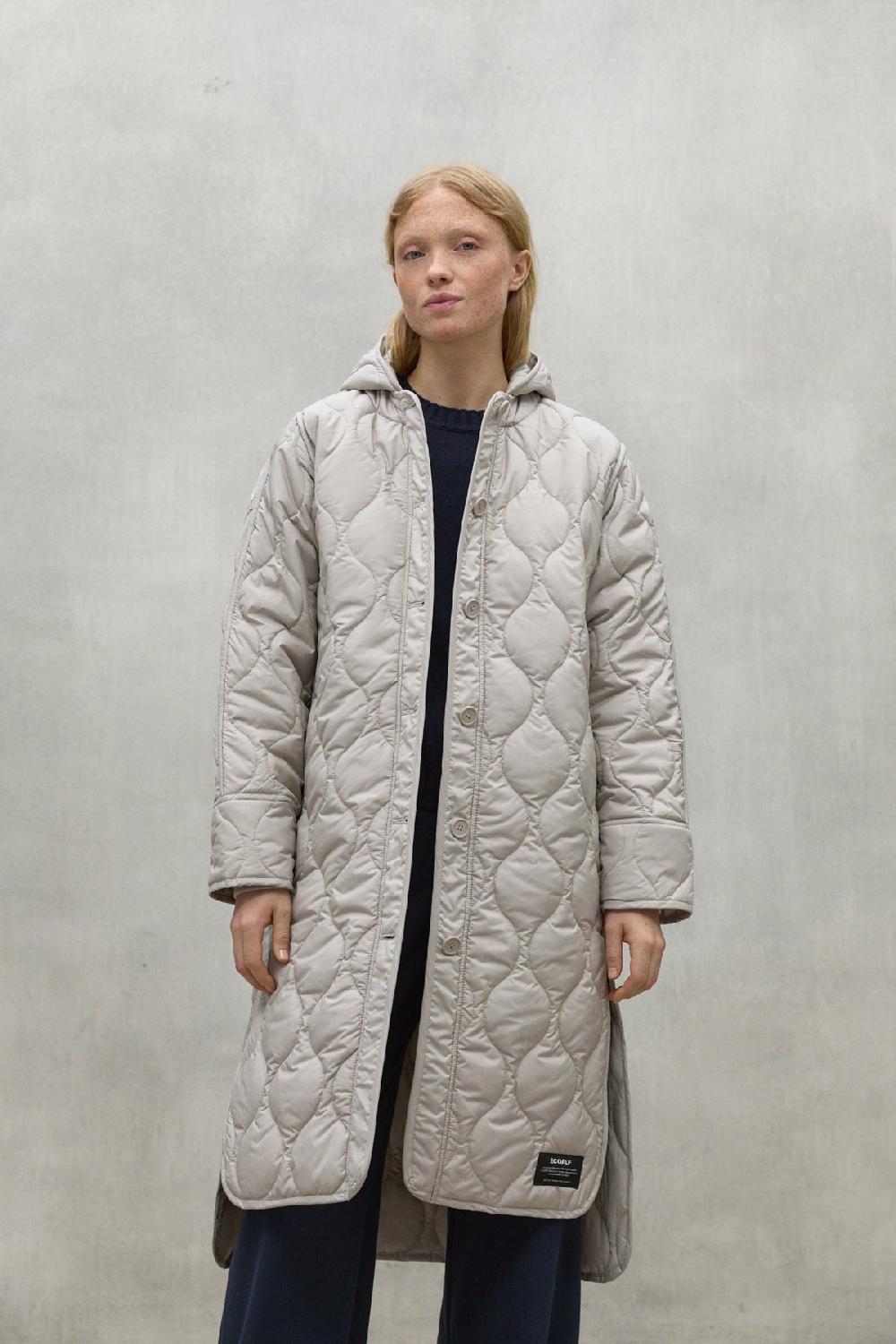 Ecoalf LIGHT BEIGE LEZNA COAT WITH HOOD Solo hoy