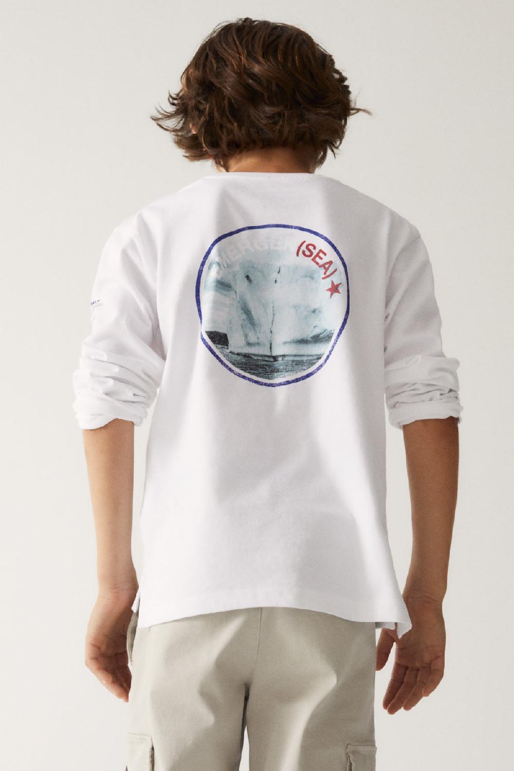 Ecoalf WHITE TIERRA LONG-SLEEVED T-SHIRT Venta caliente