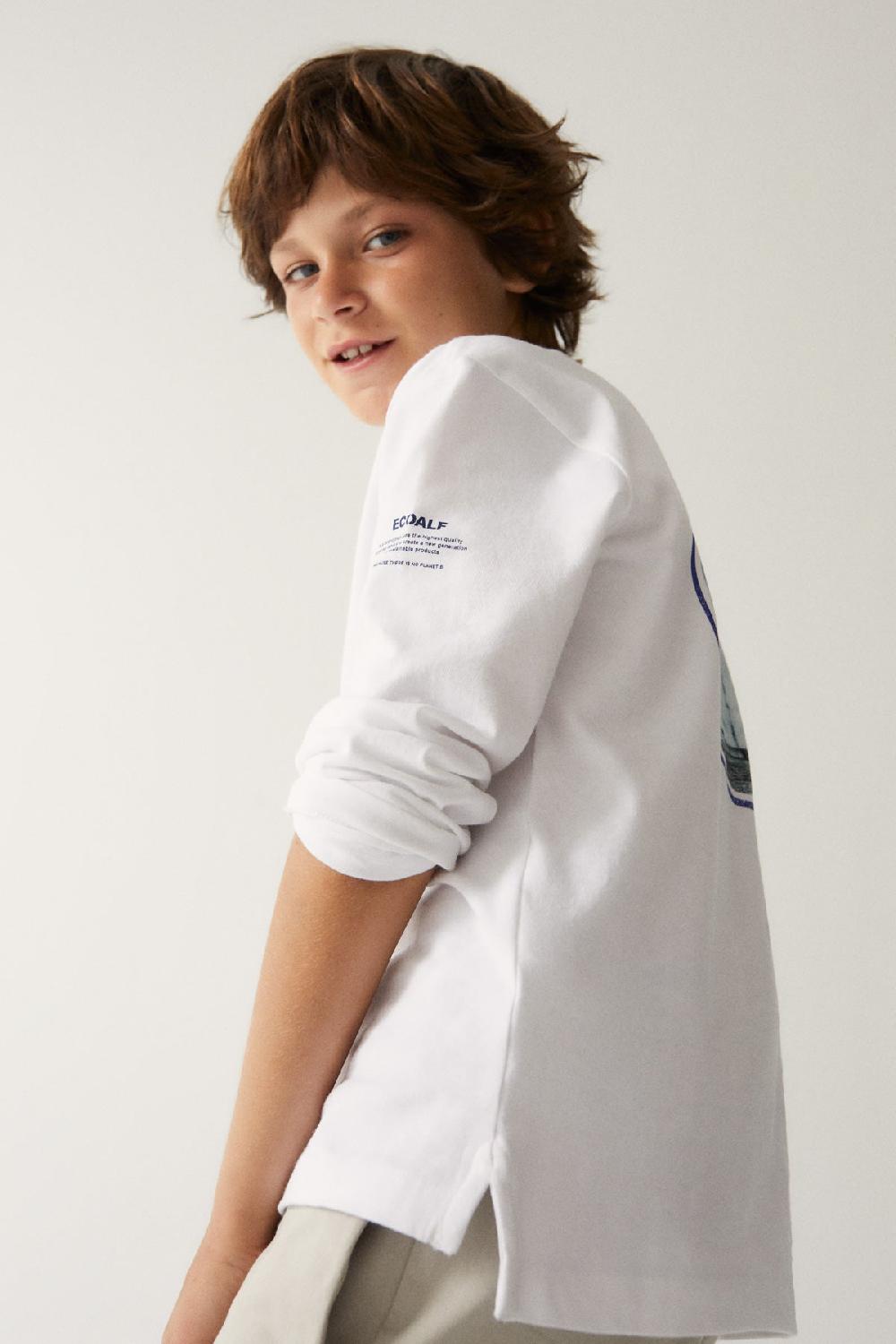 Ecoalf WHITE TIERRA LONG-SLEEVED T-SHIRT Venta caliente