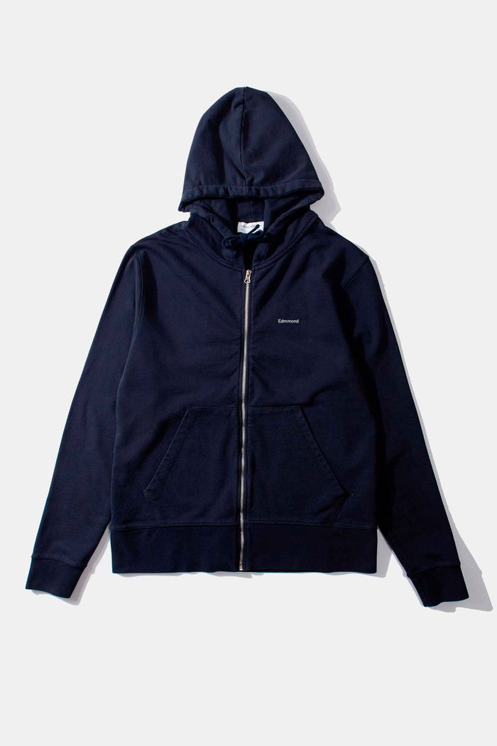 Edmmond studios MINI LOGO ZIP HOODIE NAVY