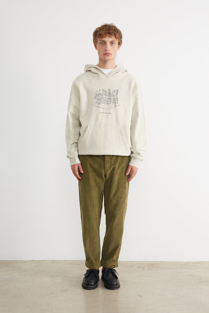 Edmmond studios EDMMOND COFFEE GIFT SHOP HOODIE LIGHT GREY MELANGE Tienda