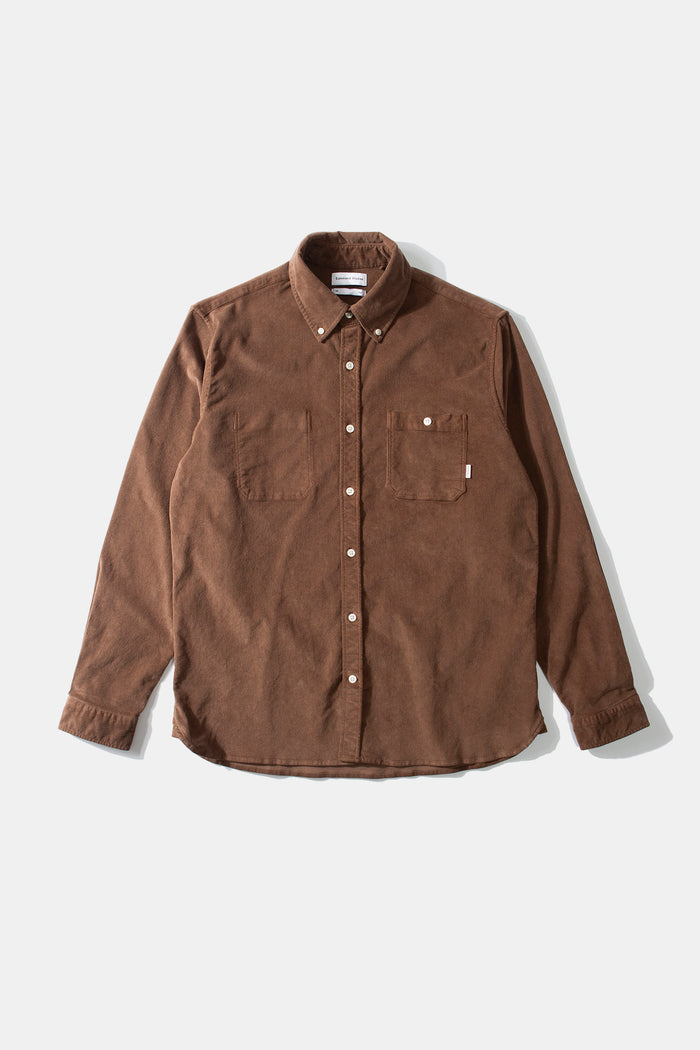 Edmmond studios MICROCORD SHIRT CHOCOLATE