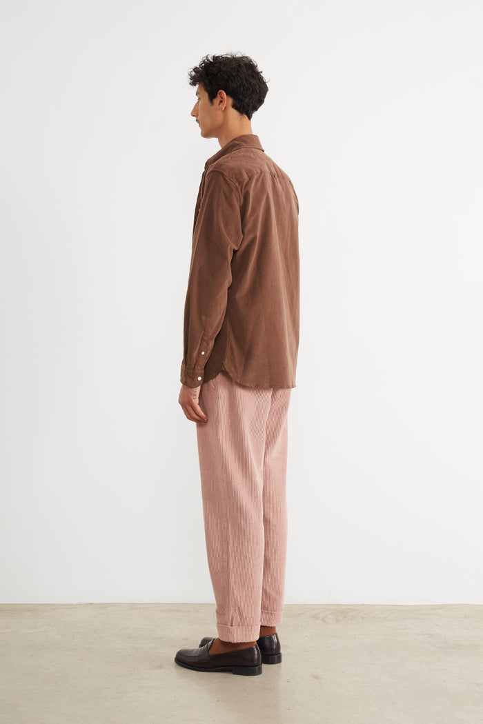 Edmmond studios MICROCORD SHIRT CHOCOLATE Ofertas de temporada