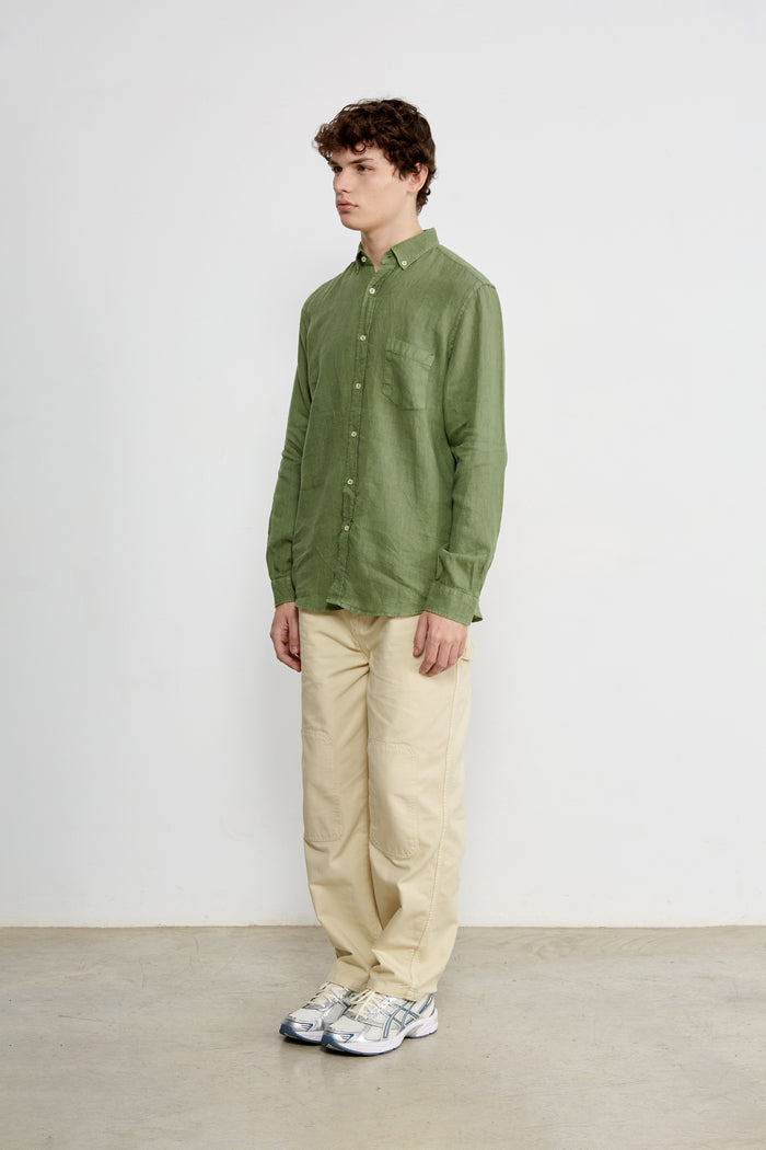 Edmmond studios LINEN SHIRT OLIVE 2025