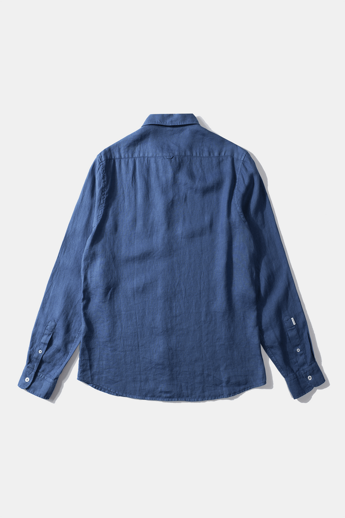 Edmmond studios LINEN SHIRT PLAIN BLUE En línea