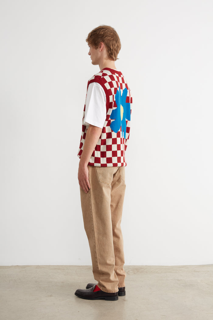 Edmmond studios CHECKERBOARD VEST VANILLA Promoción por tiempo limitado