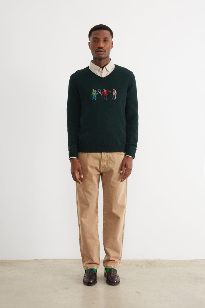 Edmmond studios TENNIS SWEATER DARK GREEN Solo hoy