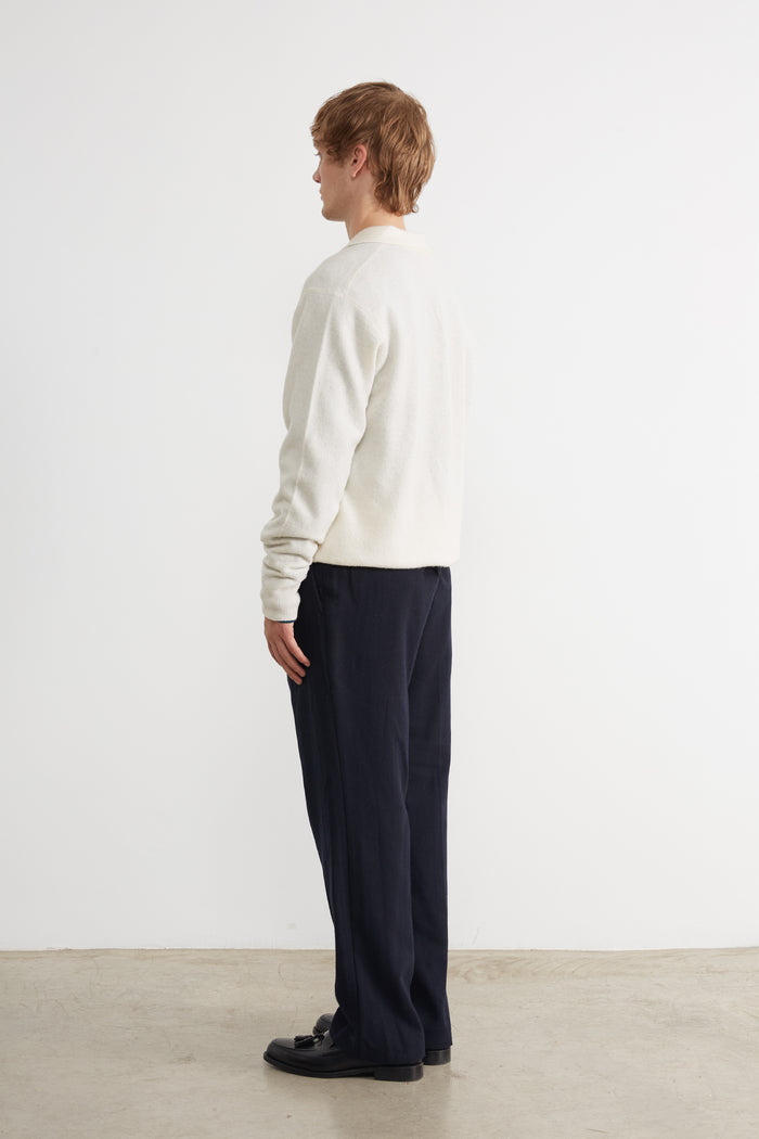 Edmmond studios WOOL POLO OFF WHITE Oferta especial de fábrica