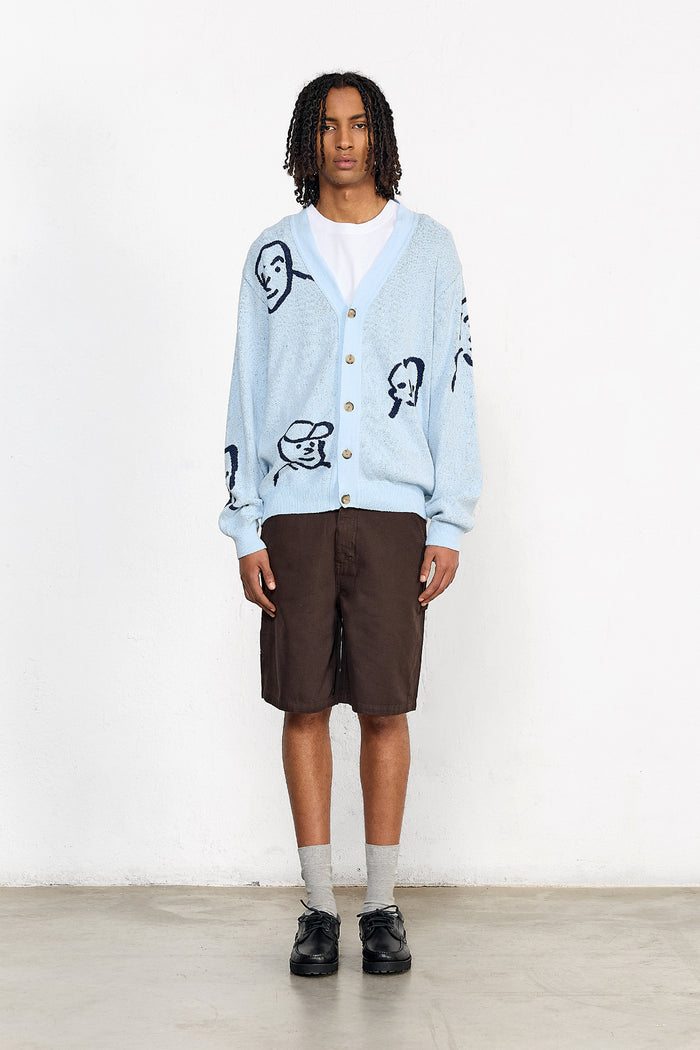 Edmmond studios PEOPLE CARDIGAN LIGHT BLUE Descuento por venta flash