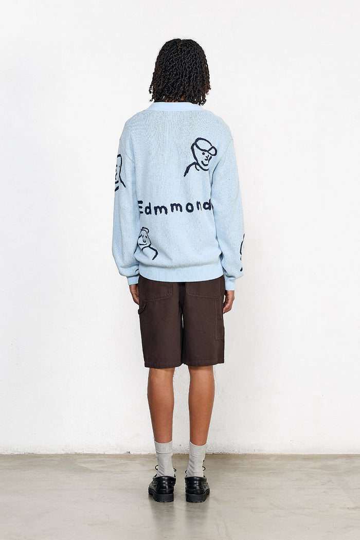 Edmmond studios PEOPLE CARDIGAN LIGHT BLUE Descuento por venta flash