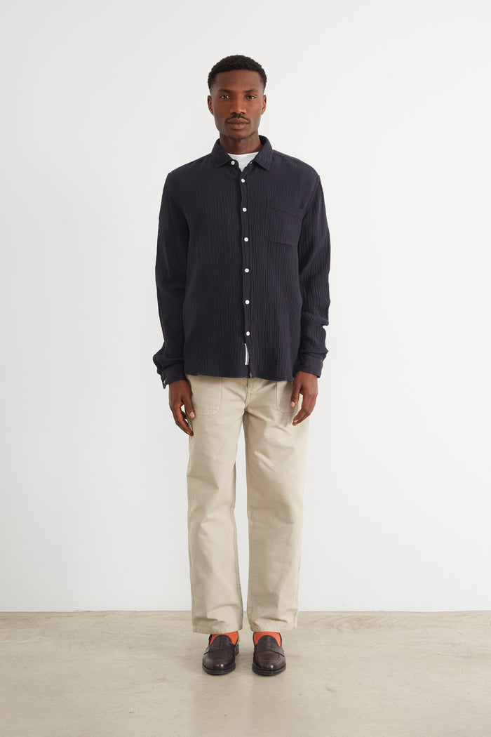Edmmond studios SNAP SHIRT NAVY En oferta