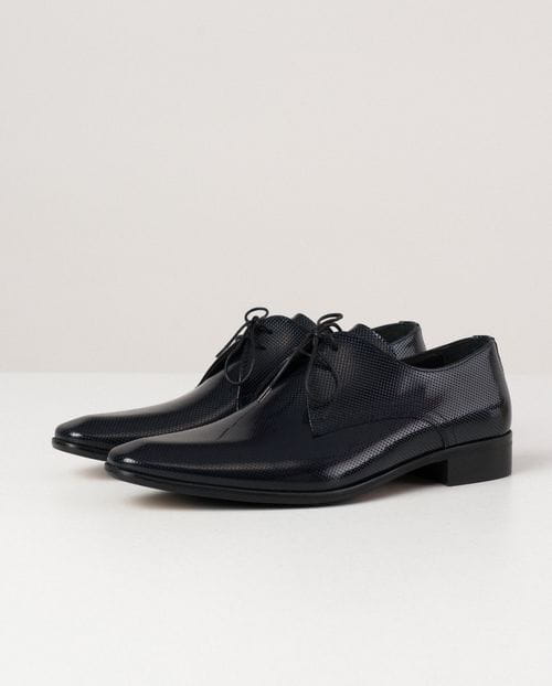 Etiem Zapato de vestir navy `tipo Blucher´ de piel picada Precio de fábrica