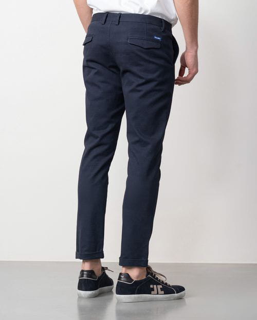 Etiem Pantalón sport extra-slim en diagonal de algodón elástico Grandes descuentos