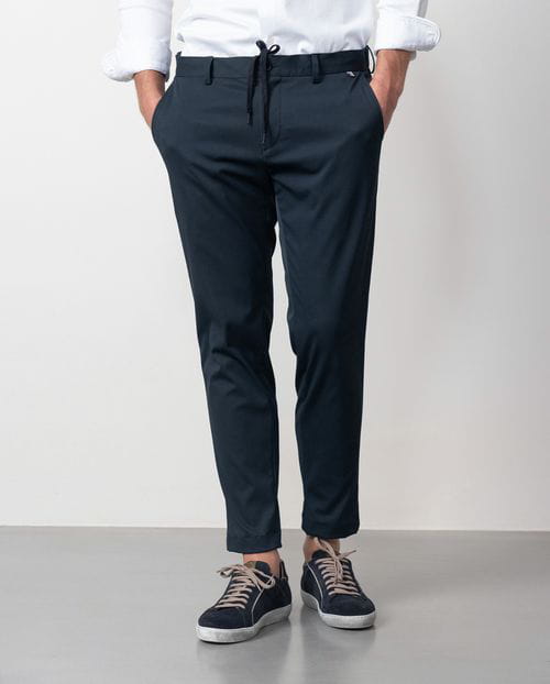 Etiem Pantalón chino sport de cordón goma y trabillas en tejido técnico elástico Liquidación