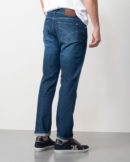 Etiem Tejano azul elástico regular fit Ahorra y exporta
