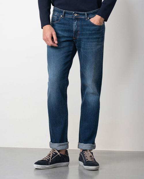 Etiem Tejano azul elástico slim fit con lavado zonas Precios de Black Friday