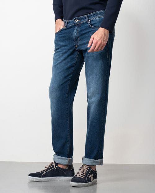 Etiem Tejano azul elástico slim fit con lavado zonas Precios de Black Friday