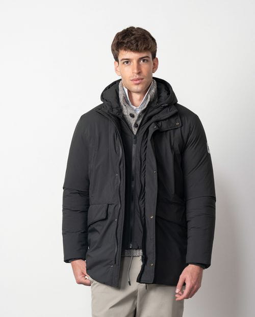 Etiem Parka de capucha desmontable en tejido técnico elástico water repellent Oferta exclusiva