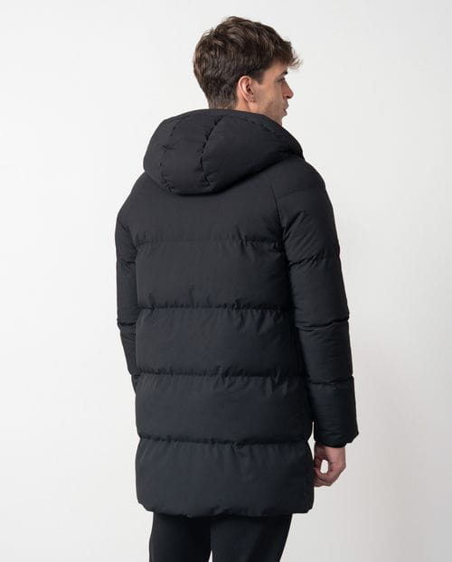 Etiem Chaquetón largo acolchado "tipo puffed" con capucha en tejido elástico ultraligero Última moda