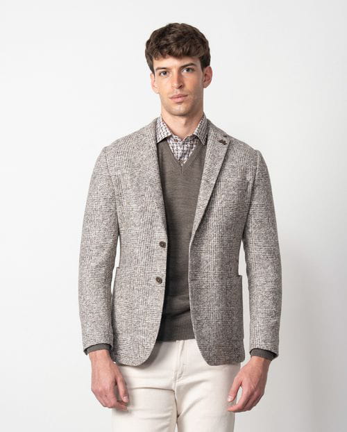 Etiem Americana de punto de cuadro gales slim fit desestructurada y sin forro Precio ultrabajo