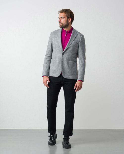Etiem Americana desestructurada extra-slim fit sin forro y en punto ' tipo lana cocida '
