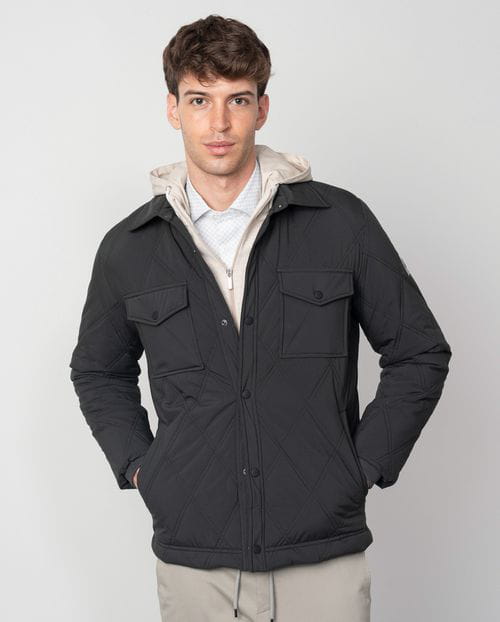 Etiem Cazadora acolchada de rombos con cuello camisero y bolsillos Outlet
