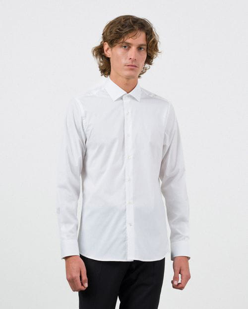 Etiem Camisa entallada extra-slim fit en popelín de algodón elástico Rebajas