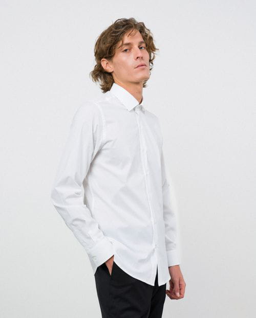 Etiem Camisa entallada extra-slim fit en popelín de algodón elástico Rebajas