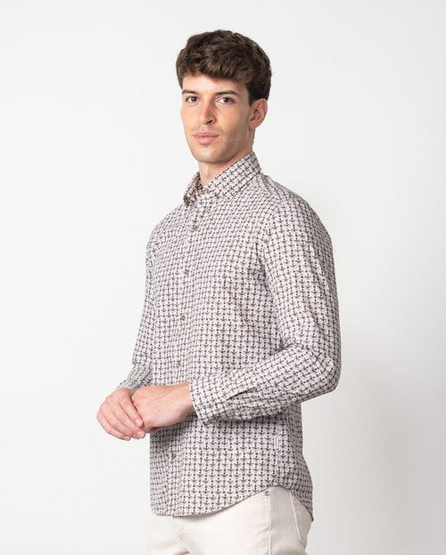 Etiem Camisa sport slim fit estampada en algodón Rebajas baratas