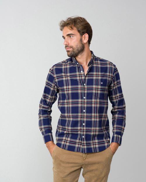 Etiem Camisa sport slim fit en viyela de cuadros Rebajas de fábrica