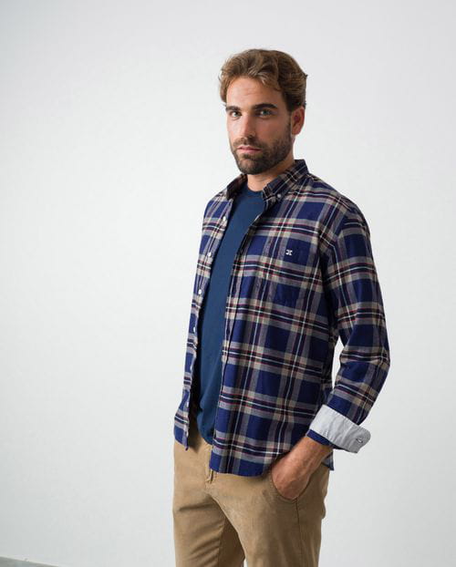 Etiem Camisa sport slim fit en viyela de cuadros Rebajas de fábrica