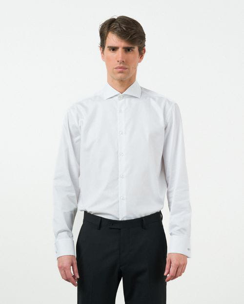 Etiem Camisa de vestir relaxed fit en microestructura de algodón mezcla Tienda