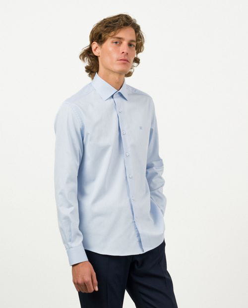Etiem Camisa de vestir regular fit en microdibujo de algodón Tienda