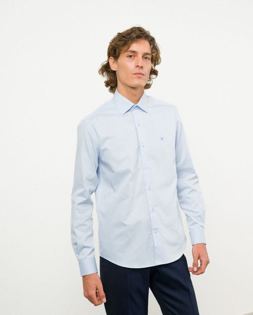 Etiem Camisa de vestir regular fit en microdibujo de algodón Tienda