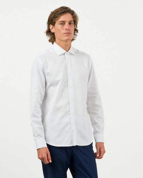 Etiem Camisa de vestir slim fit en microdibujo de algodón Liquidación