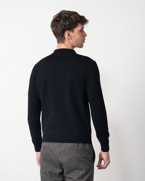 Etiem Polo con cremallera de punto liso tricotado en manga larga Rebajas online