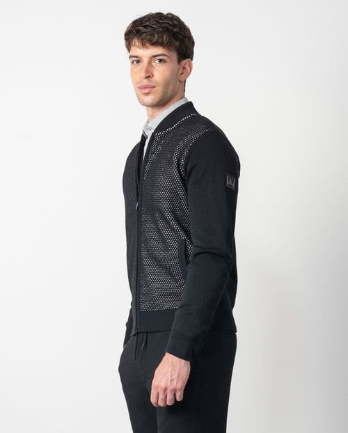 Etiem Chaqueta combinada de cremallera en punto de lana mezcla `estilo bomber´ Promoción por tiempo limitado