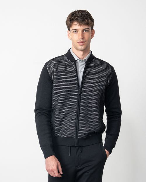 Etiem Chaqueta combinada de cremallera en punto de lana mezcla `estilo bomber´ Promoción por tiempo limitado