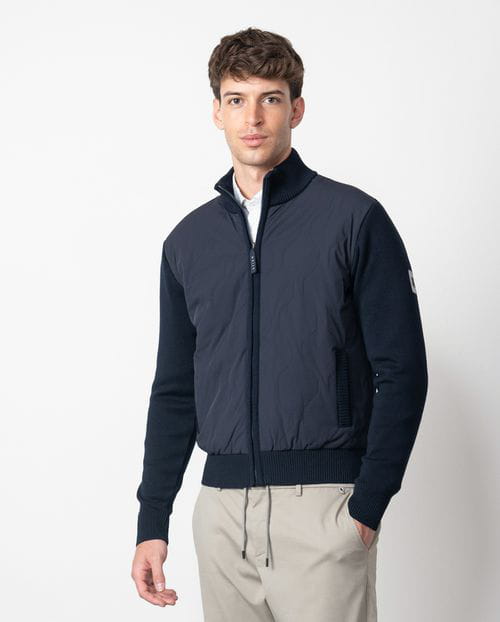 Etiem Chaqueta-cazadora combinada de punto y tejido técnico acolchado Oferta especial de fábrica