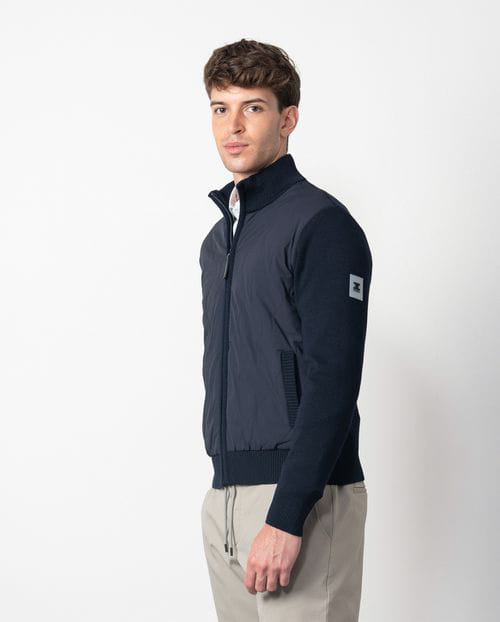 Etiem Chaqueta-cazadora combinada de punto y tejido técnico acolchado Oferta especial de fábrica
