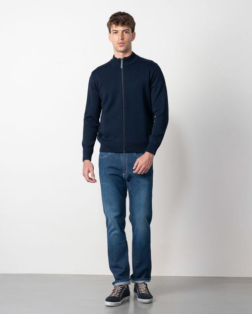 Etiem Chaqueta-cazadora en punto cerrojillo con cremallera y cuello alto Superdescuento