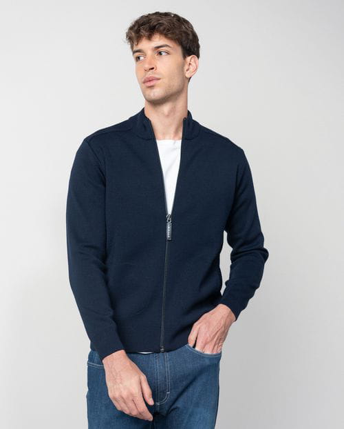 Etiem Chaqueta-cazadora en punto cerrojillo con cremallera y cuello alto Superdescuento