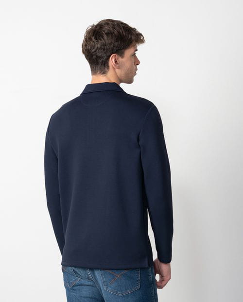 Etiem Polo camisero de cremallera en punto fino de foam Liquidación